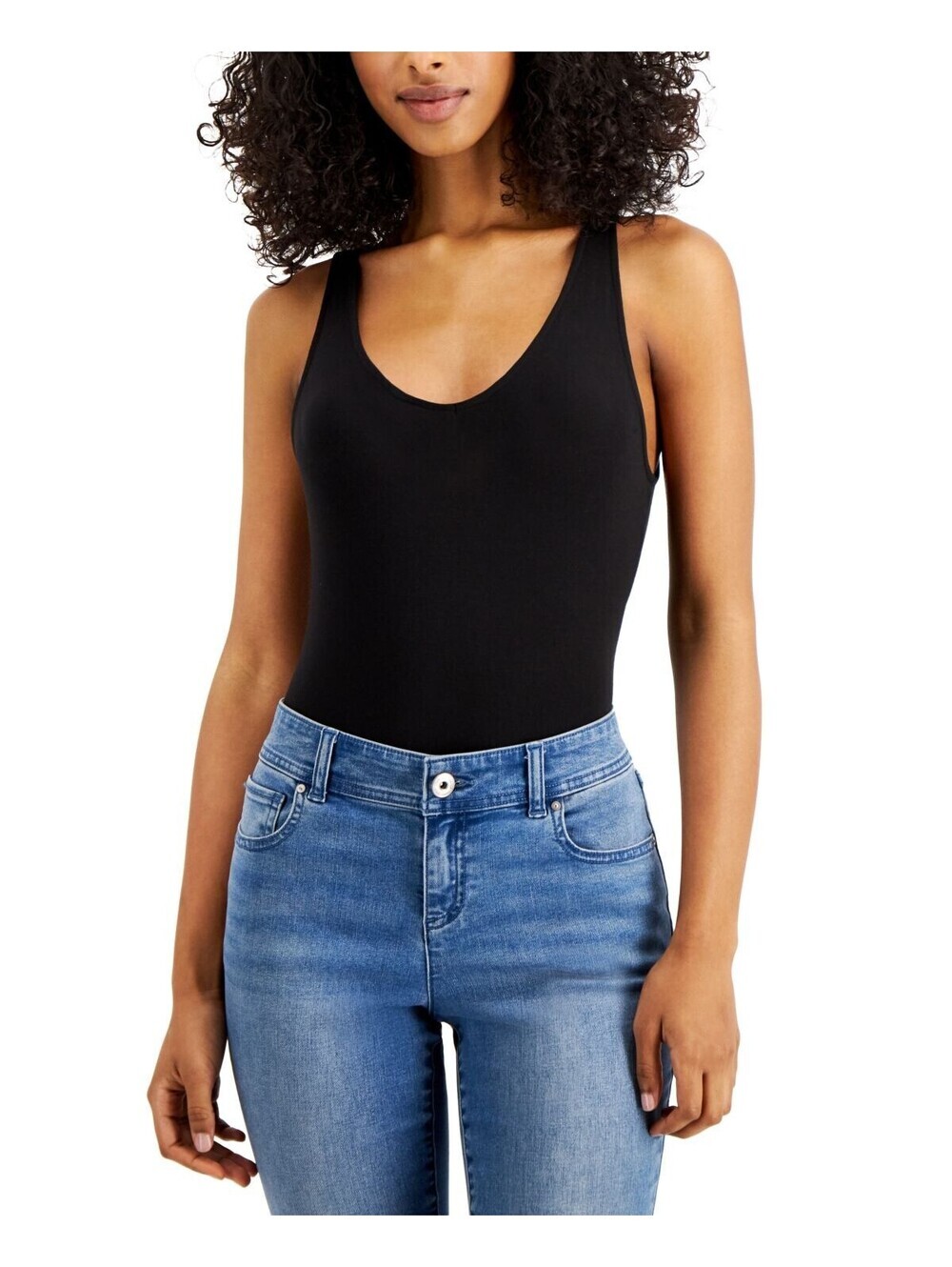 Alfani Womens Ultra Soft Modal V-Neck Bodysuit Size M